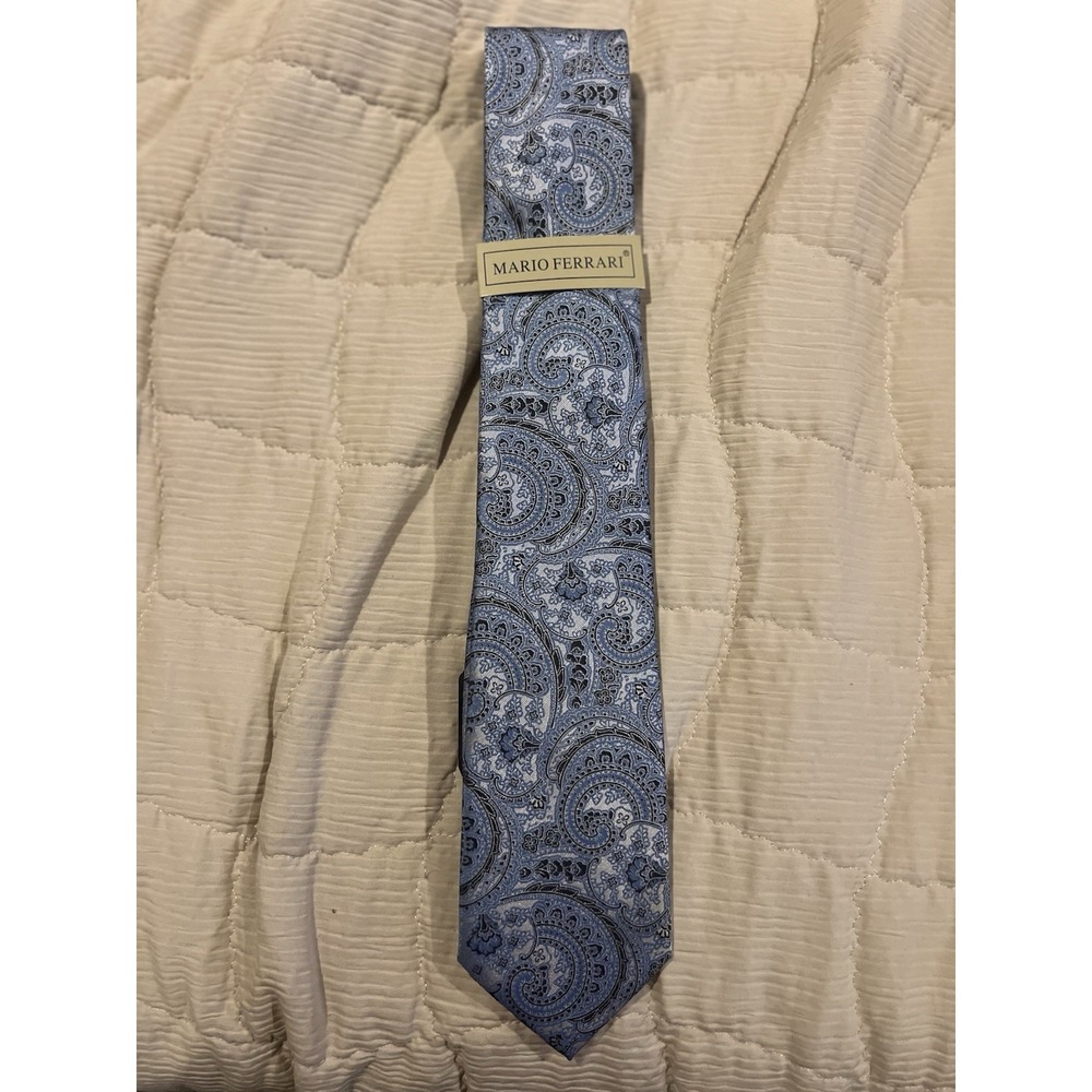 Mario Ferrari Men's Tie Blue‎ Paisley Pattern
